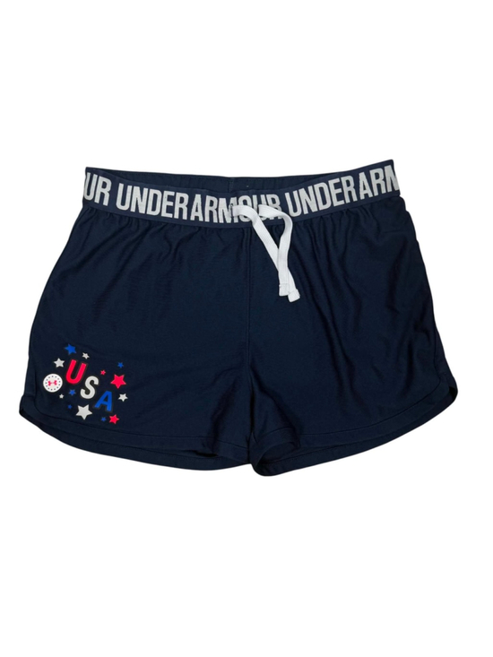 Under armour Other - Under Armour HeatGear USA Shorts Navy Athletic Patriotic Stars Girls Youth XL